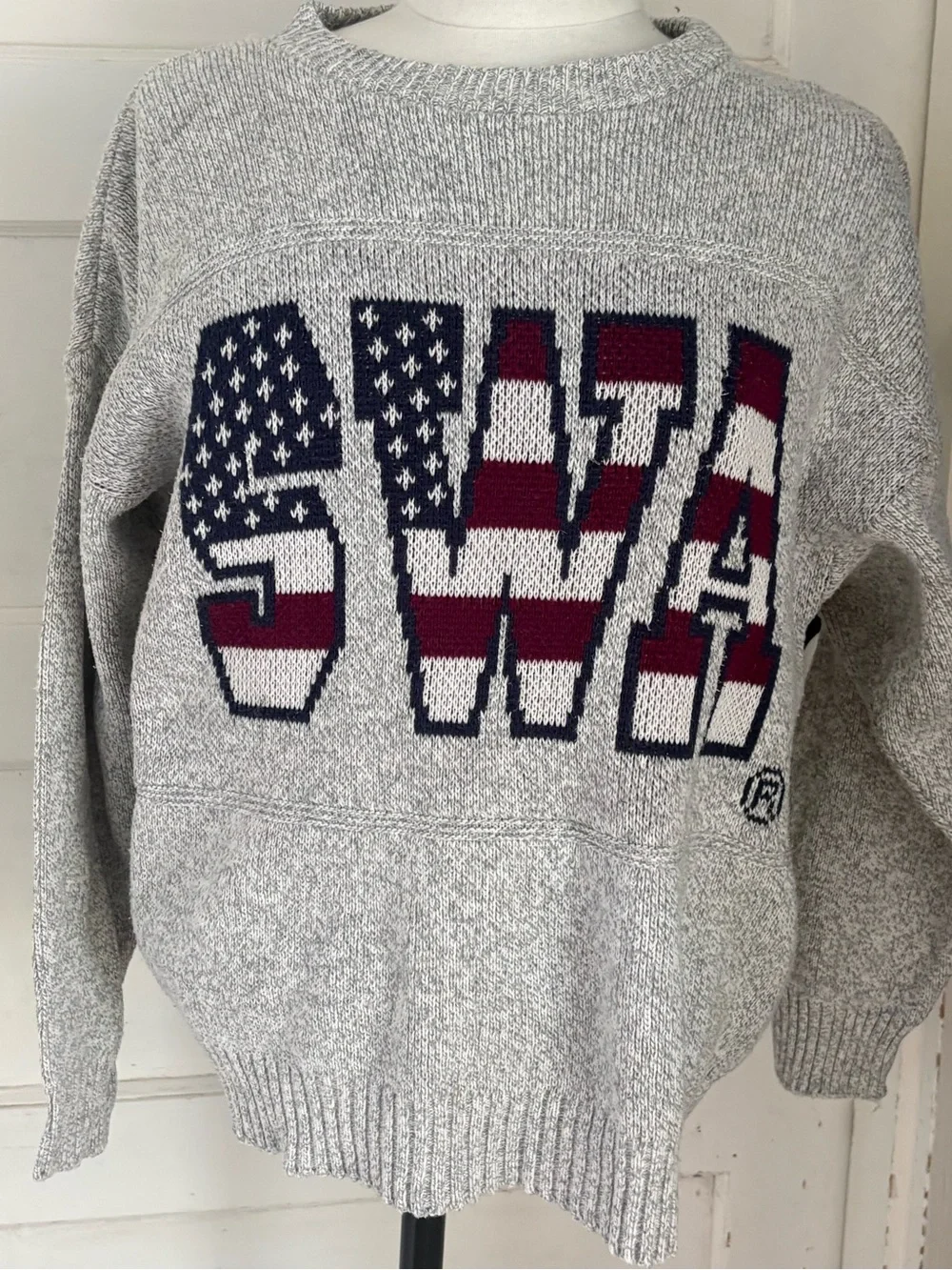 Vtg Southwest Airlines employee sweater SWA knit American flag crewneck unisex M